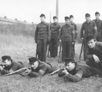 28.1.1956 in Erfurt - Kampfgruppen - Ausbildung der Kämpfer des Schwermaschinenbau "Henry Pels"