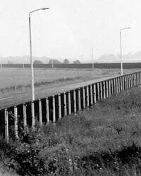 Innerdeutsche Grenze 1970 bei Oebisfelde vom Transitzug aus gesehen