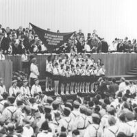 Hunderte Mädchen und Jungen der Pionierorganisation 'Ernst Thälmann' grüßten heute (19.6.1971) in der Berliner Werner-Seelenbinder-Halle die Delegierten und Gäste des VIII. Parteitages der SED.