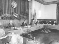 Unter dem turnusmäßigen Vorsitz der SED trat im Haus des Nationalrates der Zentrale Demokratische Block der Parteien und Massenorganisationen zusammen, 18. Oktober 1989
